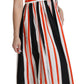 Dolce & Gabbana Multicolor Stripes A-Line Pleated Midi Dress