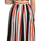 Dolce & Gabbana Multicolor Stripes A-Line Pleated Midi Dress