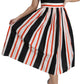 Dolce & Gabbana Multicolor Stripes A-Line Pleated Midi Dress