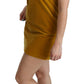 Dolce & Gabbana Mustard Velvet Stretch Shift Mini Dress