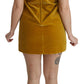 Dolce & Gabbana Mustard Velvet Stretch Shift Mini Dress