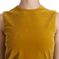 Dolce & Gabbana Mustard Velvet Stretch Shift Mini Dress