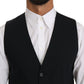 Dolce & Gabbana Blue Wool Waistcoat Formal Gilet Vest