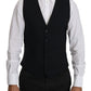 Dolce & Gabbana Blue Wool Waistcoat Formal Gilet Vest