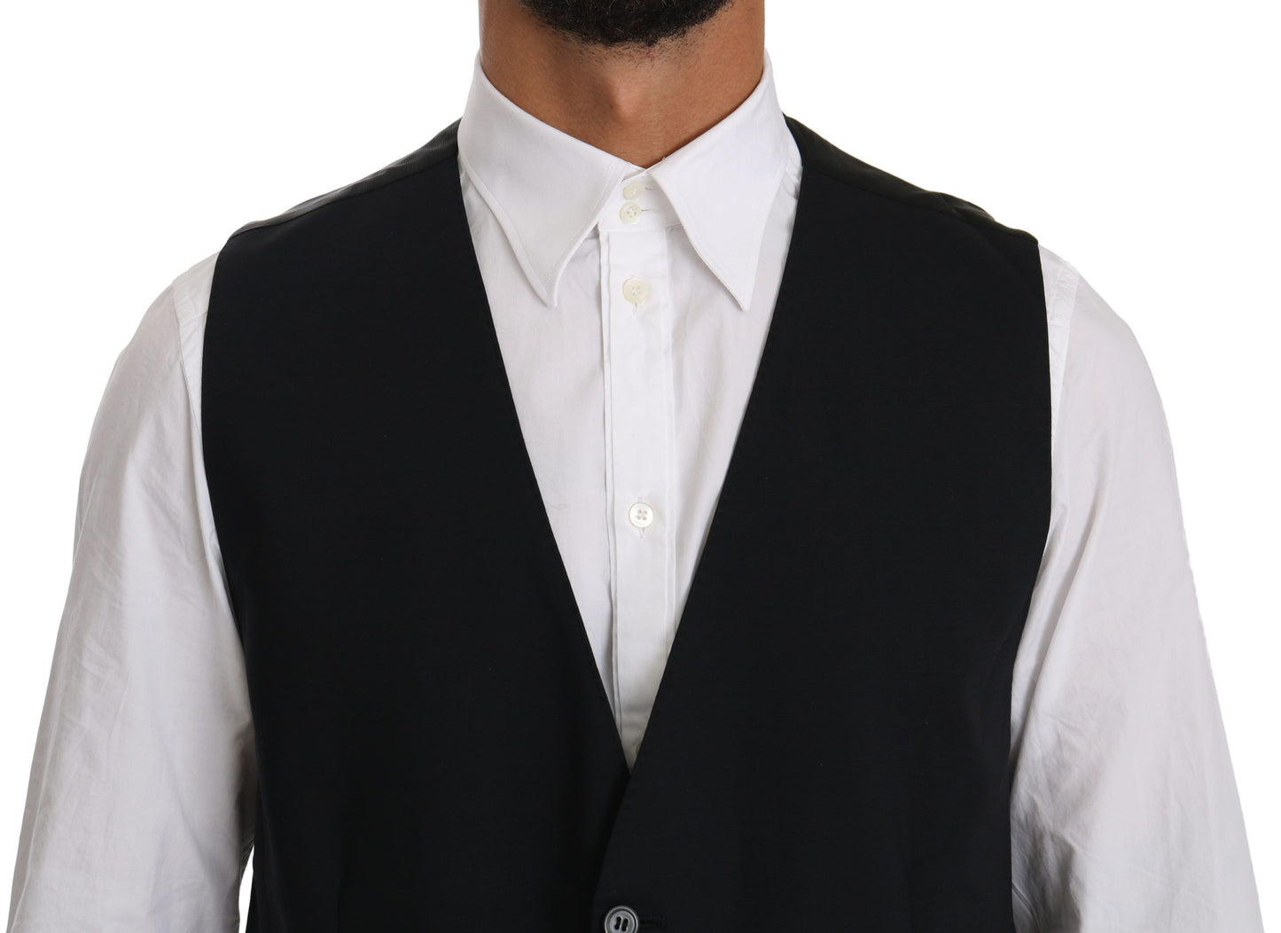 Dolce & Gabbana Sleek Black Cotton Blend Dress Vest