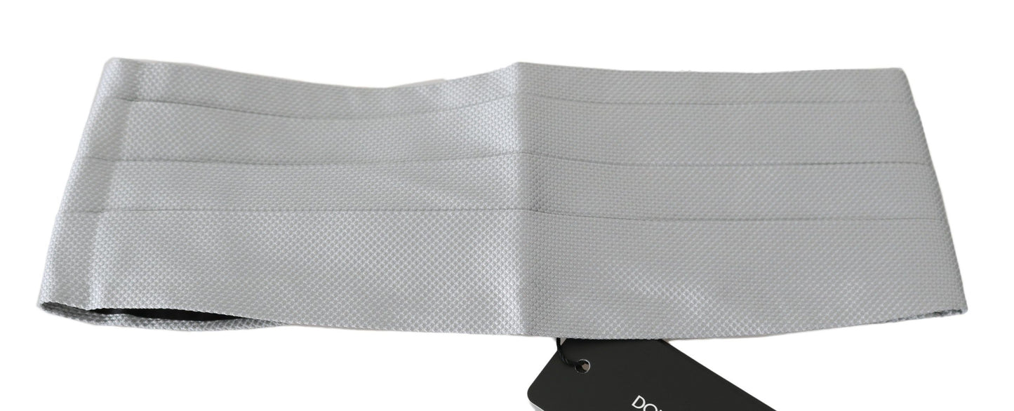 Dolce & Gabbana Gray Men Waist Belt 100% Silk Cummerbund