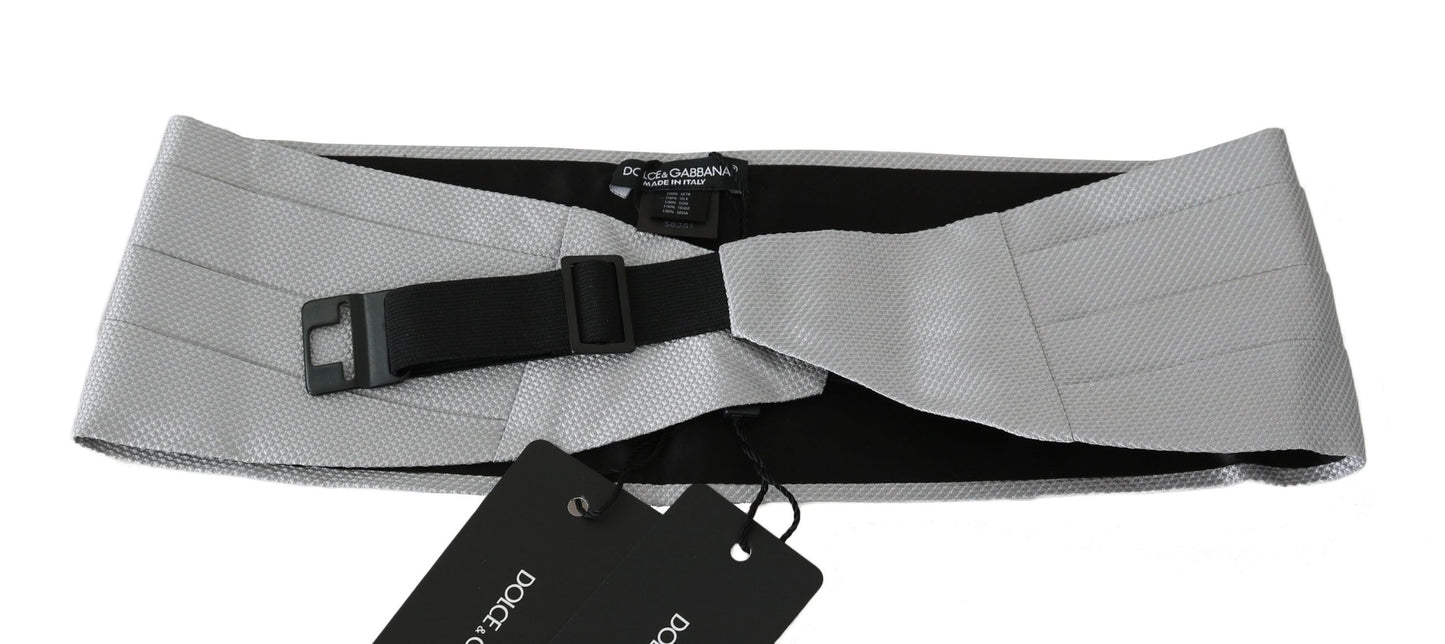 Dolce & Gabbana Gray Men Waist Belt 100% Silk Cummerbund