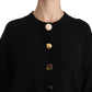 Dolce & Gabbana Black Button Embellished Cardigan Sweater