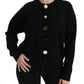 Dolce & Gabbana Black Button Embellished Cardigan Sweater