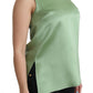 Dolce & Gabbana Green Sleeveless 100% Silk Top Tank Blouse