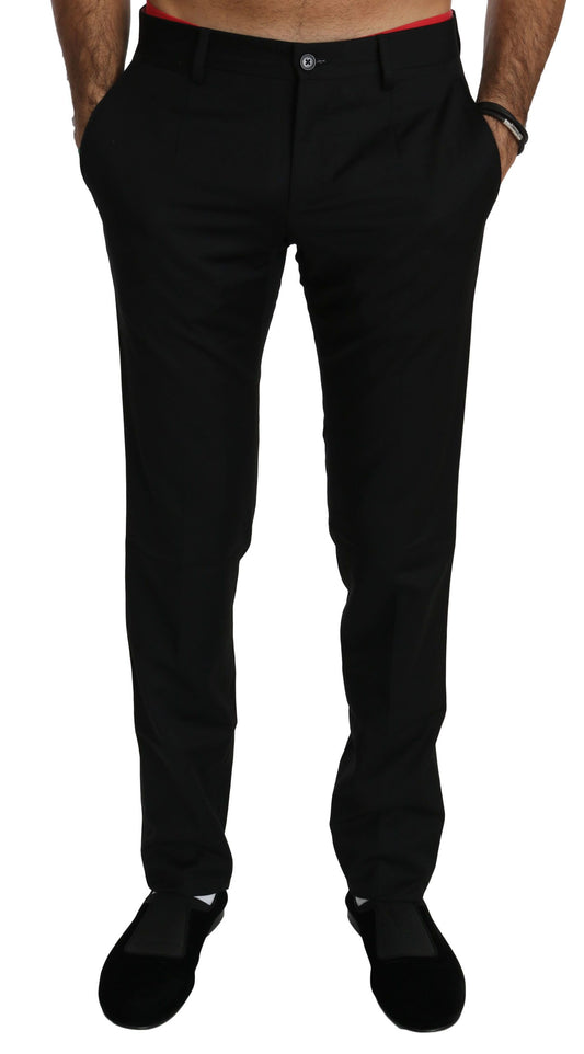 Dolce & Gabbana Black Dress Formal Trouser Mens Wool Pants