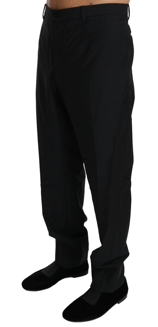 Dolce & Gabbana Black Dress Formal Trouser Men Wool Pants