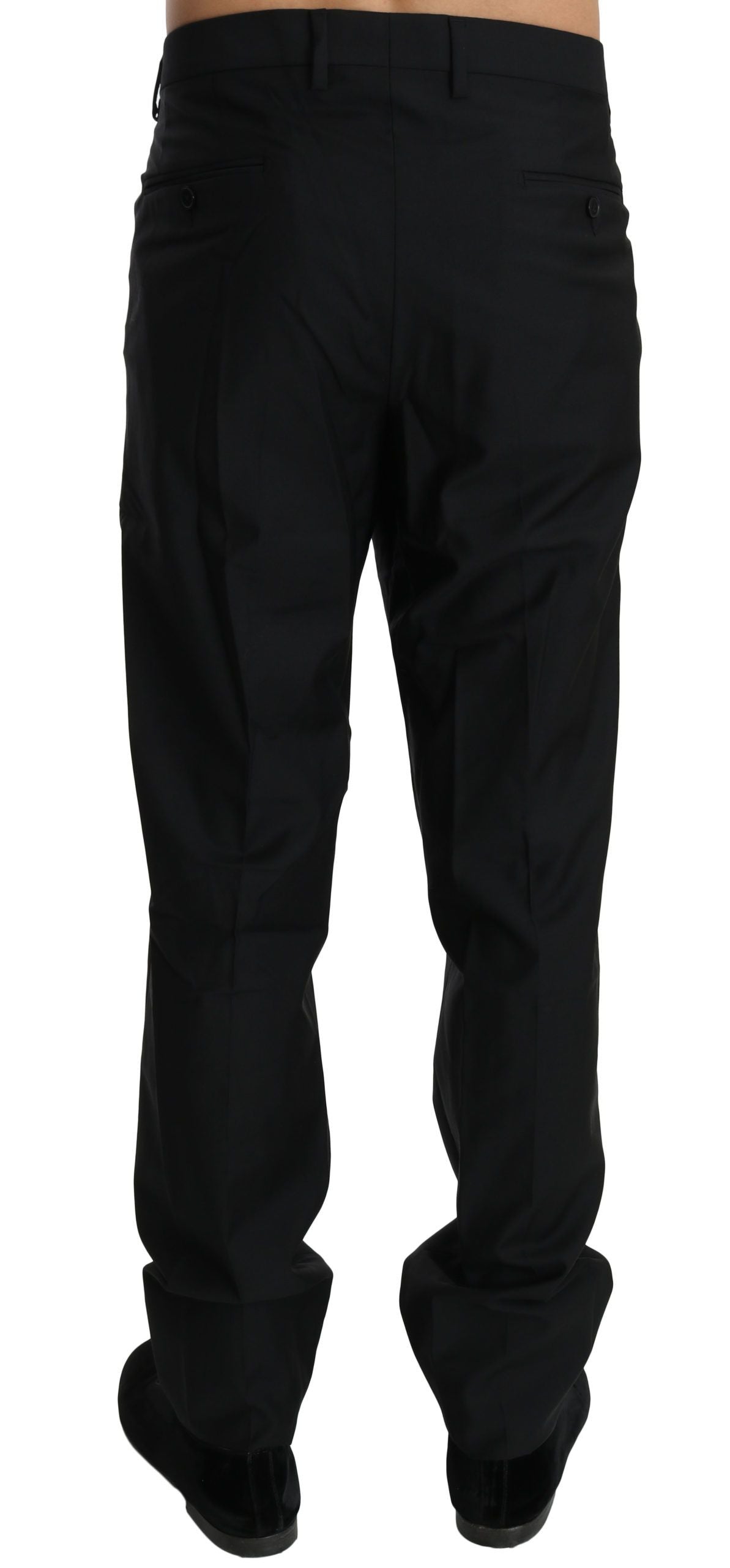 Dolce & Gabbana Black Dress Formal Trouser Men Wool Pants