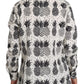 Dolce & Gabbana White Black Pineapple Button Shirt