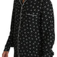 Dolce & Gabbana Black Skull Print Silk Sleepwear Shirt