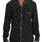 Dolce & Gabbana Black Skull Print Silk Sleepwear Shirt