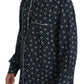 Dolce & Gabbana Blue Skull Print Silk Top Sleepwear Shirt