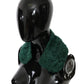 Dolce & Gabbana Green Fur Shoulder Collar Wrap Lambskin Scarf