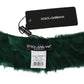 Dolce & Gabbana Green Fur Neck Collar Wrap Lambskin Scarf