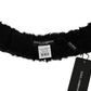 Dolce & Gabbana Black Fur Neck Collar Wrap Lambskin Scarf