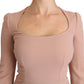 Dolce & Gabbana Pink 3/4 Sleeves A-line Viscose Dress