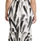 Dolce & Gabbana White Black Printed Sheath Midi Viscose Dress