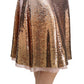 Dolce & Gabbana Gold Sequined High Waist Midi Skirt