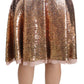 Dolce & Gabbana Gold Sequined High Waist Midi Skirt