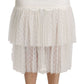 Dolce & Gabbana White Lace Layered High Waist Midi Cotton  Skirt