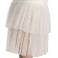 Dolce & Gabbana White Lace Layered High Waist Midi Cotton  Skirt