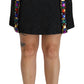 Dolce & Gabbana Black Crystal Embellished High Waist Skirt