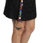 Dolce & Gabbana Black Crystal Embellished High Waist Skirt