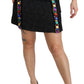 Dolce & Gabbana Black Crystal Embellished High Waist Skirt