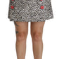 Dolce & Gabbana Silver Pattern A-line High Waist Skirt