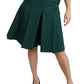 Dolce & Gabbana Green Pleated A-line High Waist Cotton  Skirt