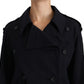 Dolce & Gabbana Coat Blue Cotton Women Trench Jacket