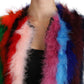 Dolce & Gabbana Multicolor Turkey Feather Fur Coat