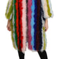 Dolce & Gabbana Multicolor Turkey Feather Fur Coat