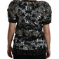 Dolce & Gabbana Black Sequined Crystal Embellished Top