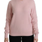 Dolce & Gabbana Cashmere-Blend Pink Crew Neck Sweater