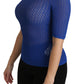 Dolce & Gabbana Blue See Through Round Neck Top Viscose Blouse