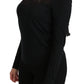 Dolce & Gabbana Black Silk Lace Crew Neck Long Sleeve Blouse