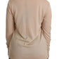 Dolce & Gabbana Beige Lace Long Sleeve Top Cashmere Blouse