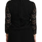 Dolce & Gabbana Black Lace Long Sleeve Blouse