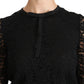 Dolce & Gabbana Black Lace Long Sleeve Blouse