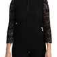 Dolce & Gabbana Black Lace Long Sleeve Blouse