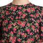 Dolce & Gabbana Black Floral Roses Short Sleeve Top Blouse