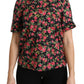 Dolce & Gabbana Black Floral Roses Short Sleeve Top Blouse