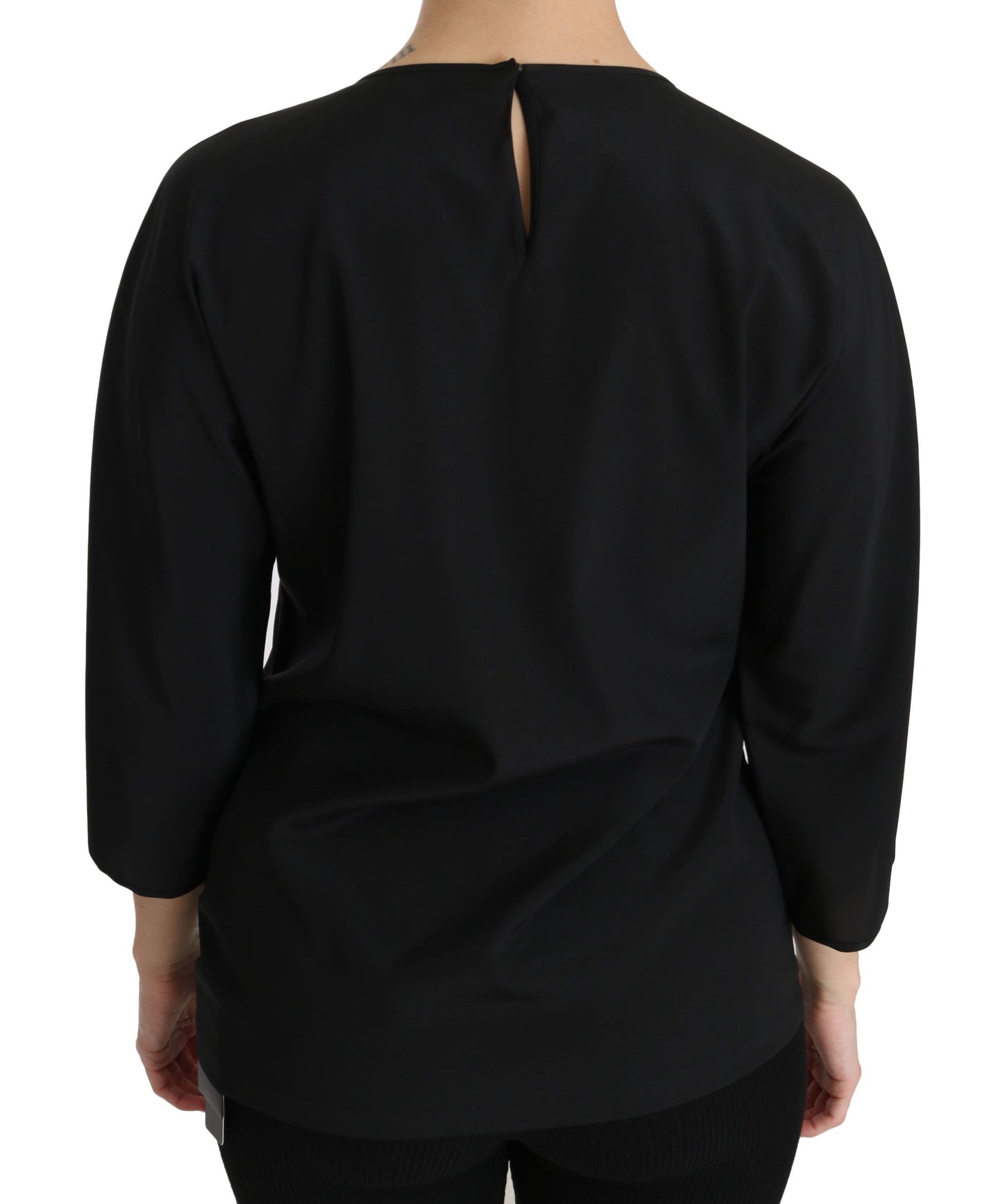 Dolce & Gabbana Black #dgfamily Top T-shirt Silk Blouse