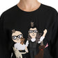 Dolce & Gabbana Black #dgfamily Top T-shirt Silk Blouse